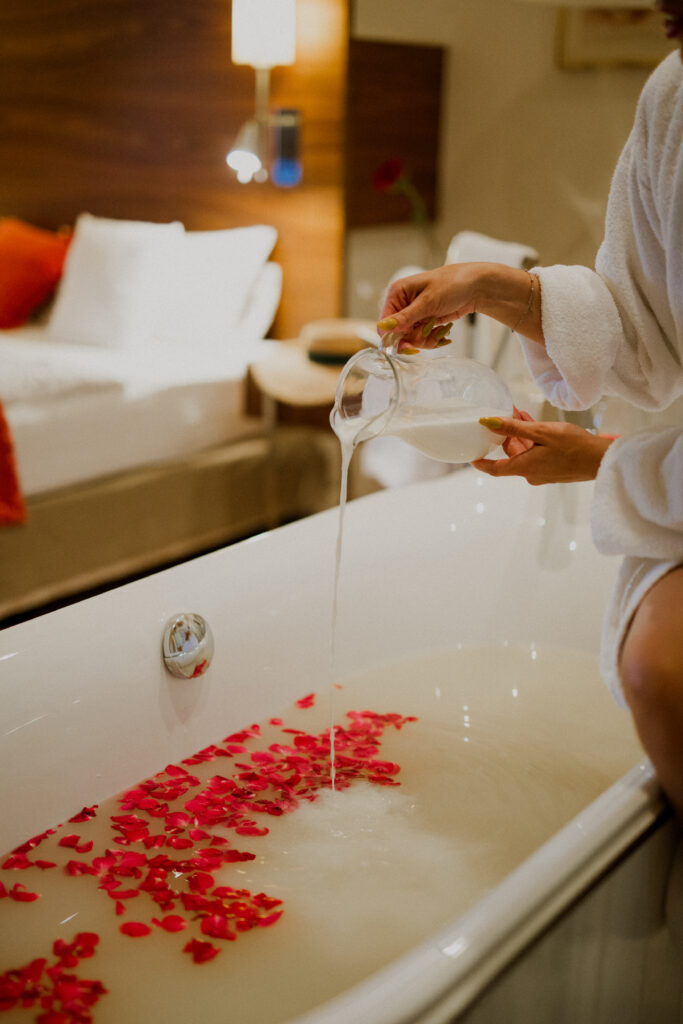 badewanne mit rosen